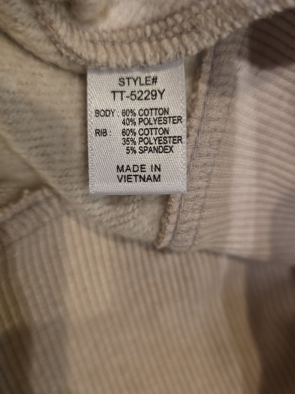 Zenana Outfitters Women's Light Beige Button-Placket Hoodie - Picture 4 of 4